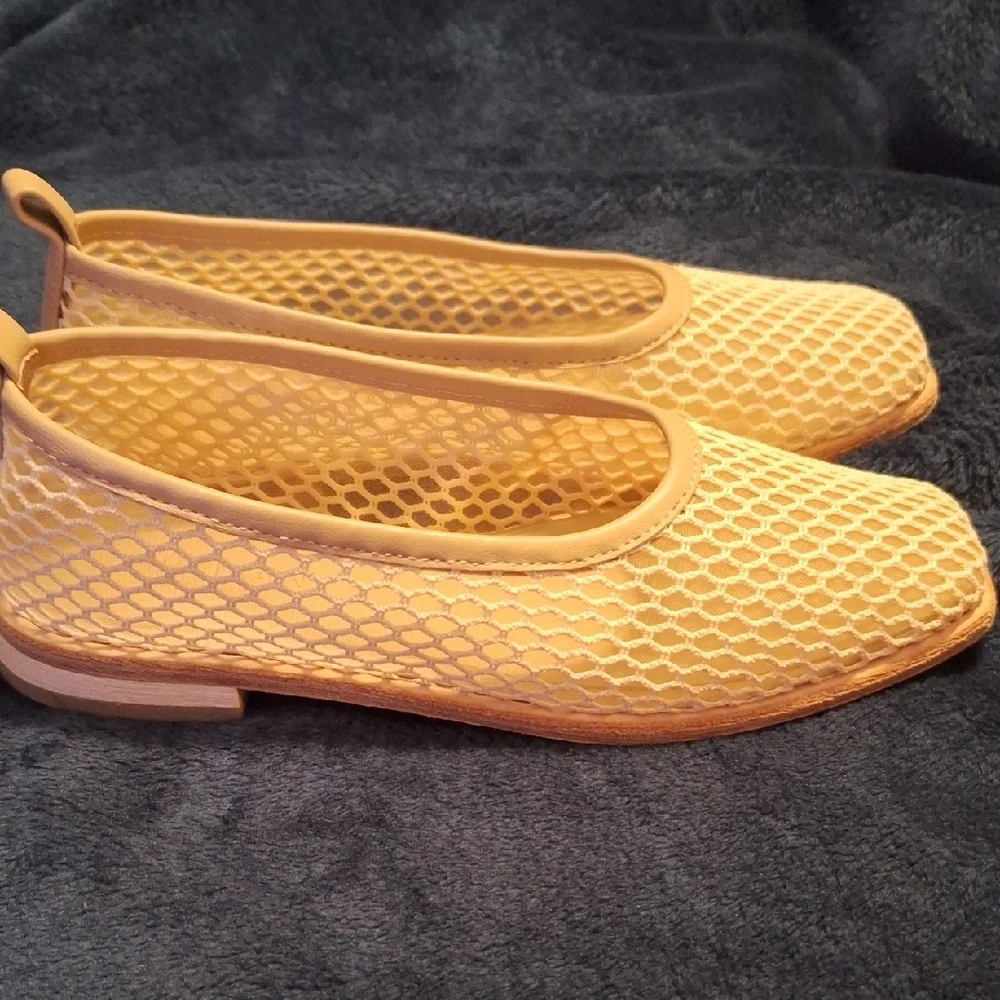 Free People Elegant Beige Mesh Ballet Flat - Picture 10 of 11